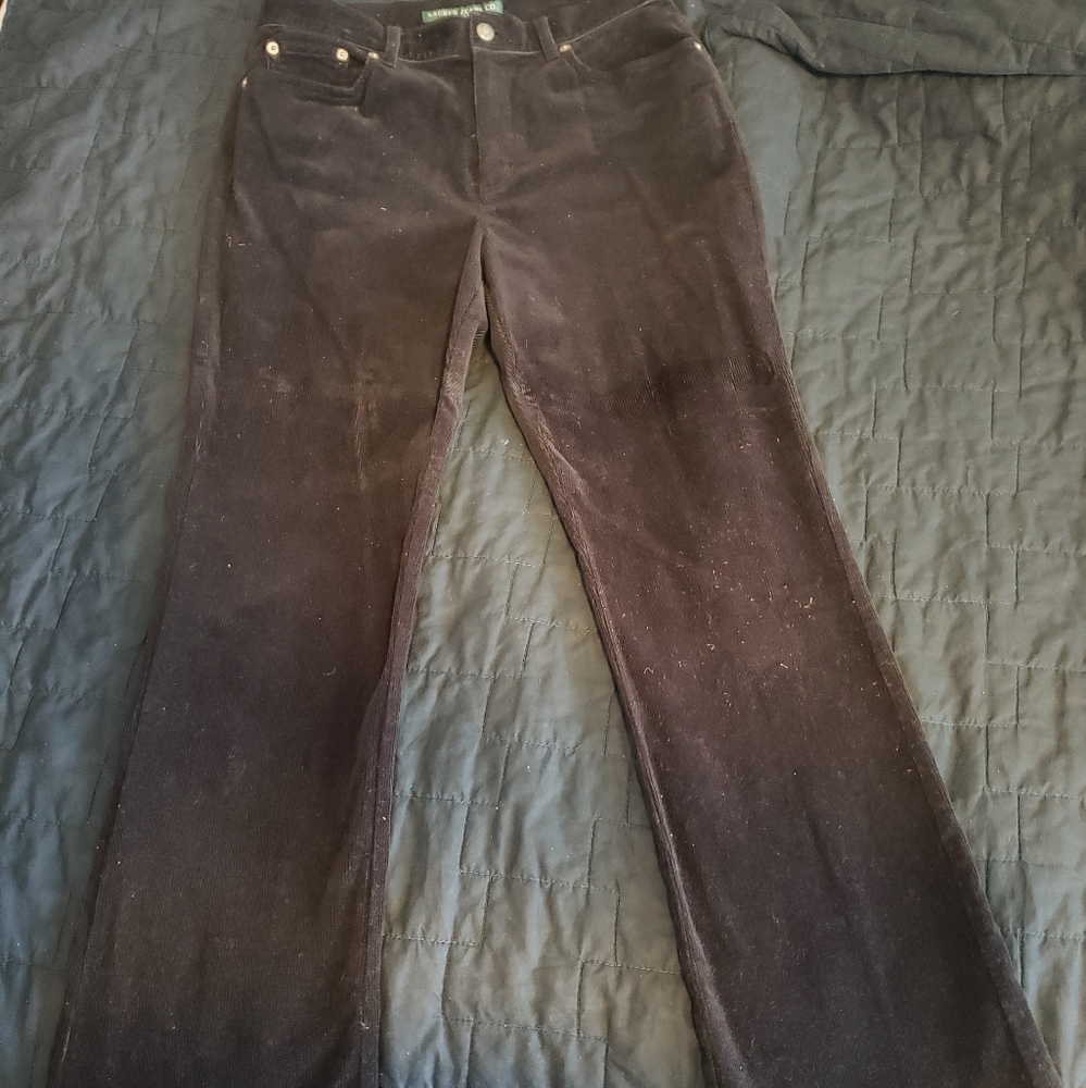 Lauren Black Corduroy Jeans Womens 6